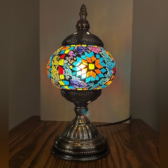 Colorful Turkish-style Glass Mosaic Table Lamp - Picture 1 of 6